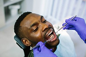 a man getting an oral exam