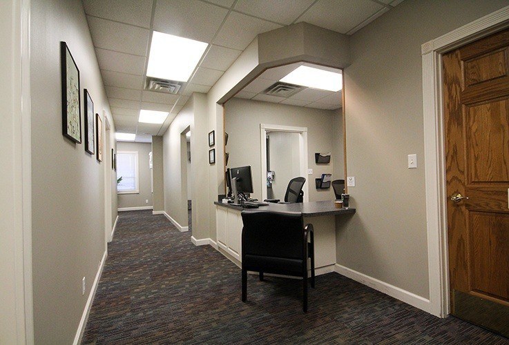Hallway and business desk
