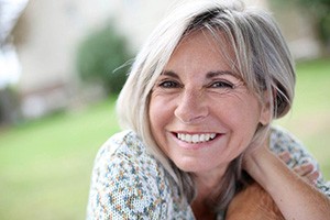 closeup of a smiling woman