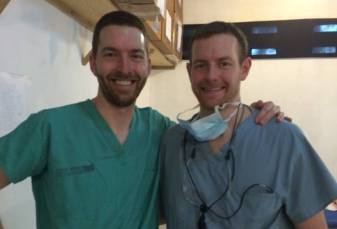 Dentists at community event