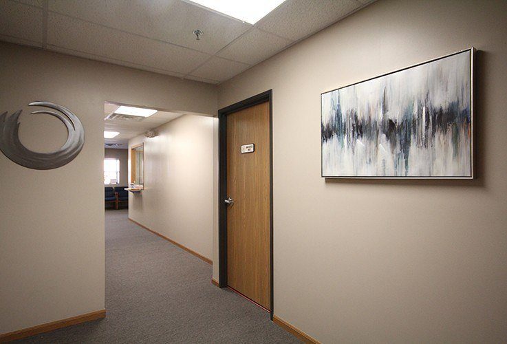 Hallway to dental treatment rooms