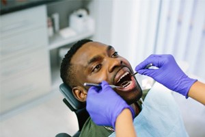 patient having a dental checkup 