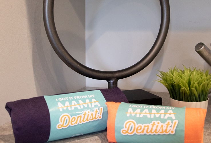 Closeup of dental office gifts
