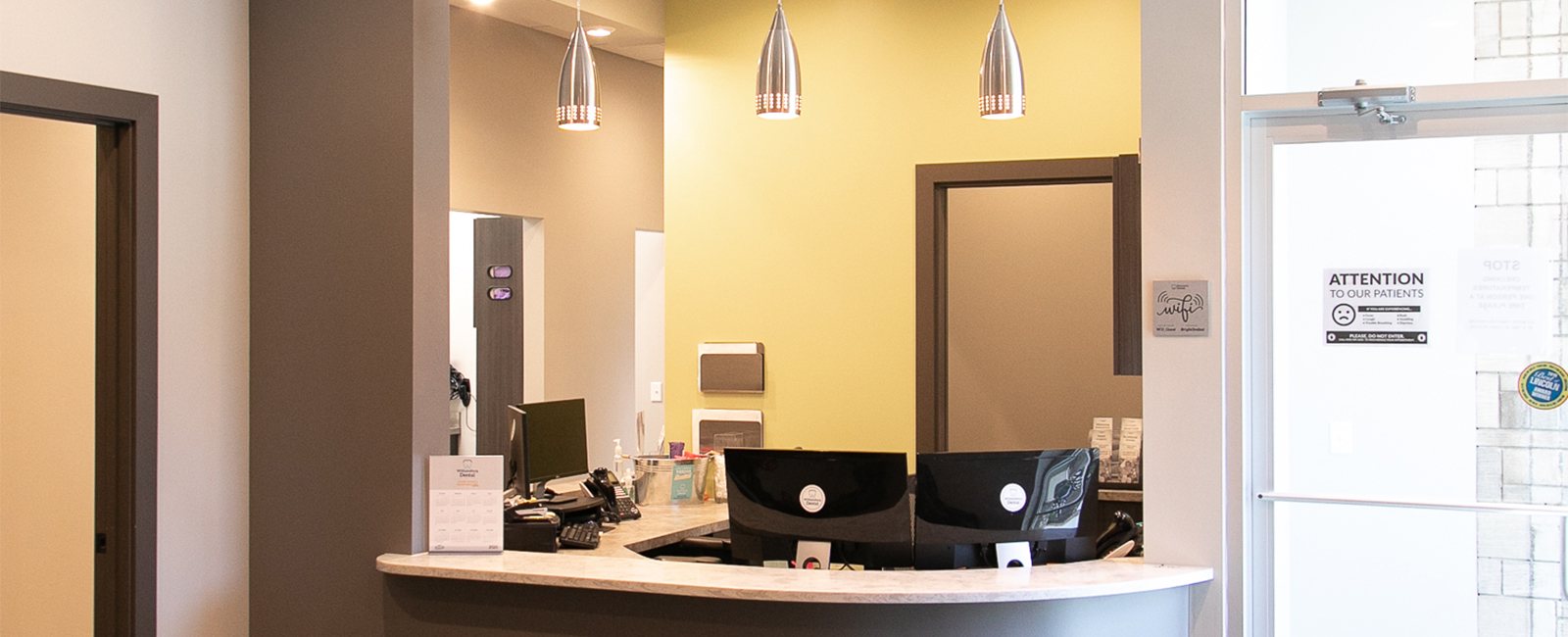 Dental office reception desk