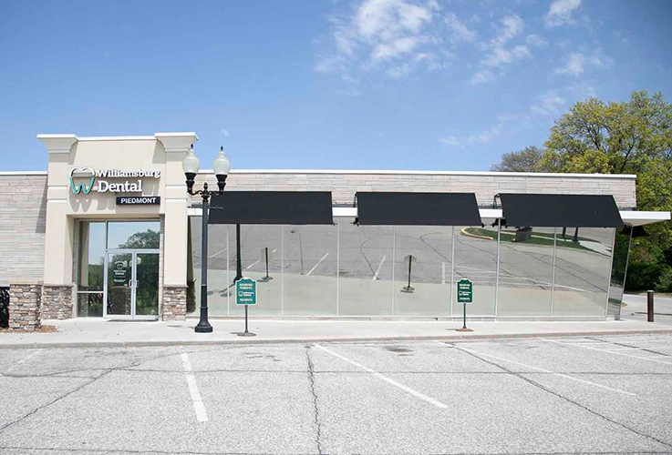 Front view of Williamsburg dental Piedmont office building