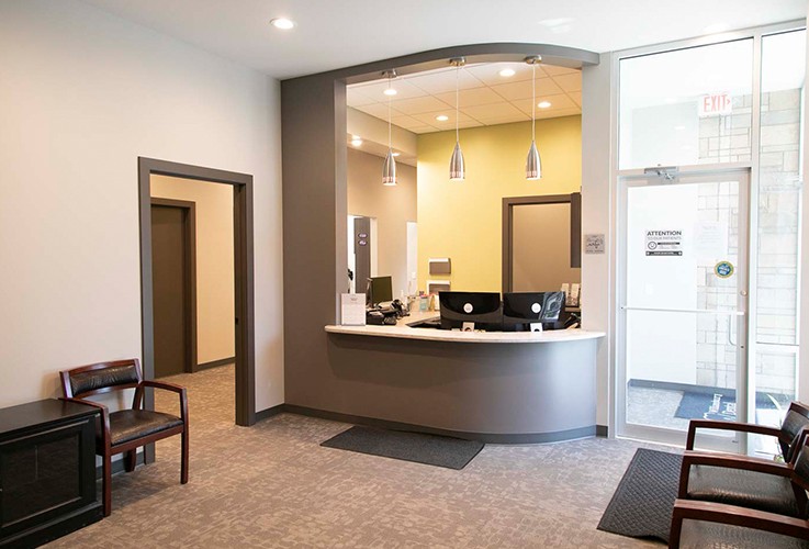 Welcoming dental office reception desk