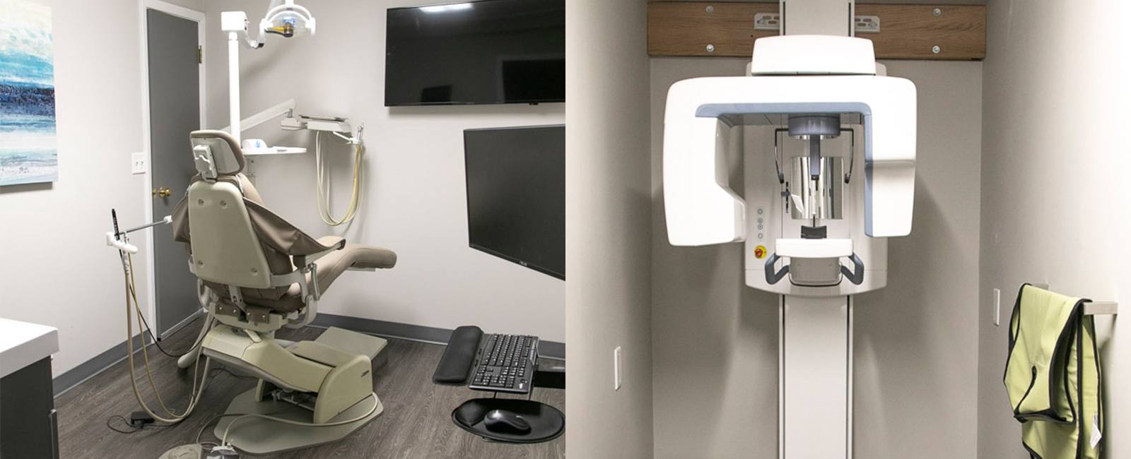 Dental treatment room and 3 C C T cone beam x-ray scanner