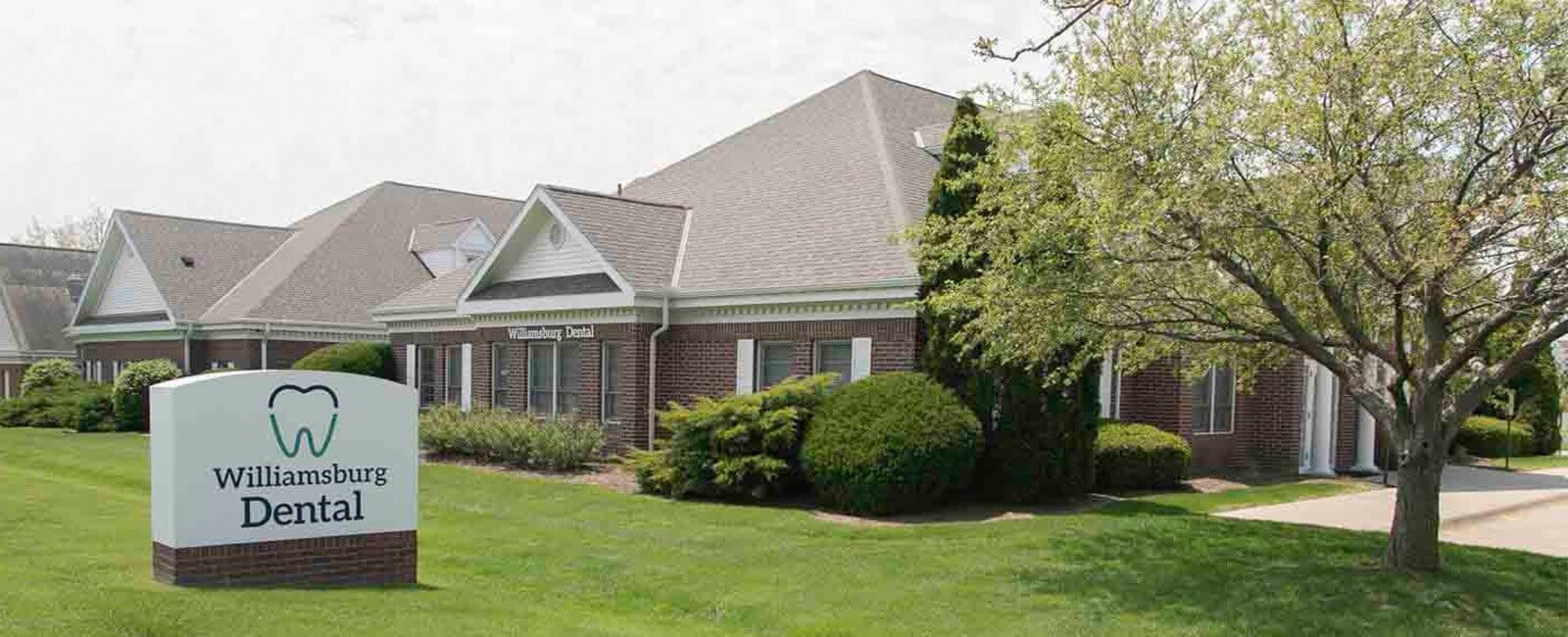 Outside view of Village Drive dental office of Williamsburg Dental