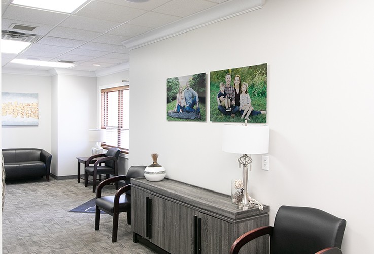 Seating in welcoming dental office waiting area