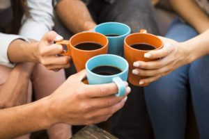 friends drinking coffee together